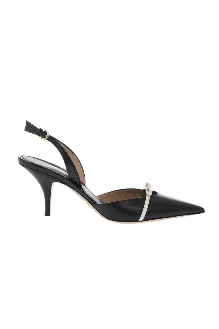 Black Leather Slingback Pumps 1