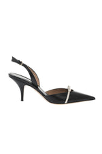 Black Leather Slingback Pumps 1