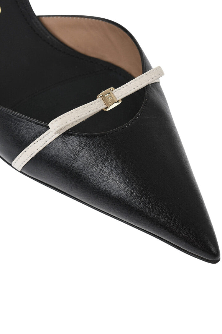 Black Leather Slingback Pumps 3