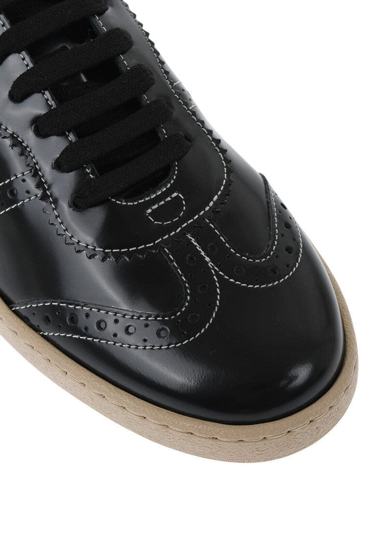 Black Low-top Leather Sneakers 4