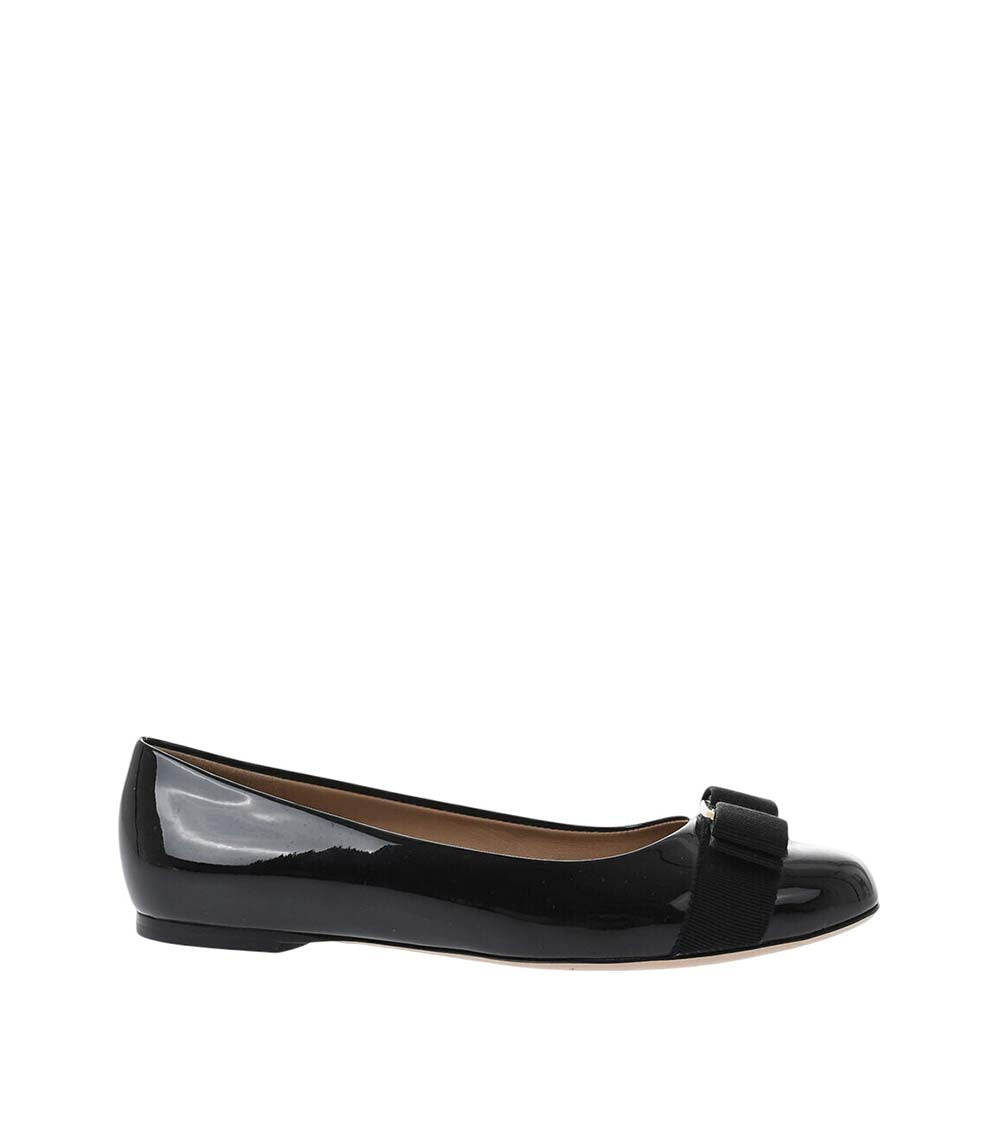 Black Leather Ballet Flats 1