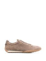 Brown Suede Logo Sneakers 1
