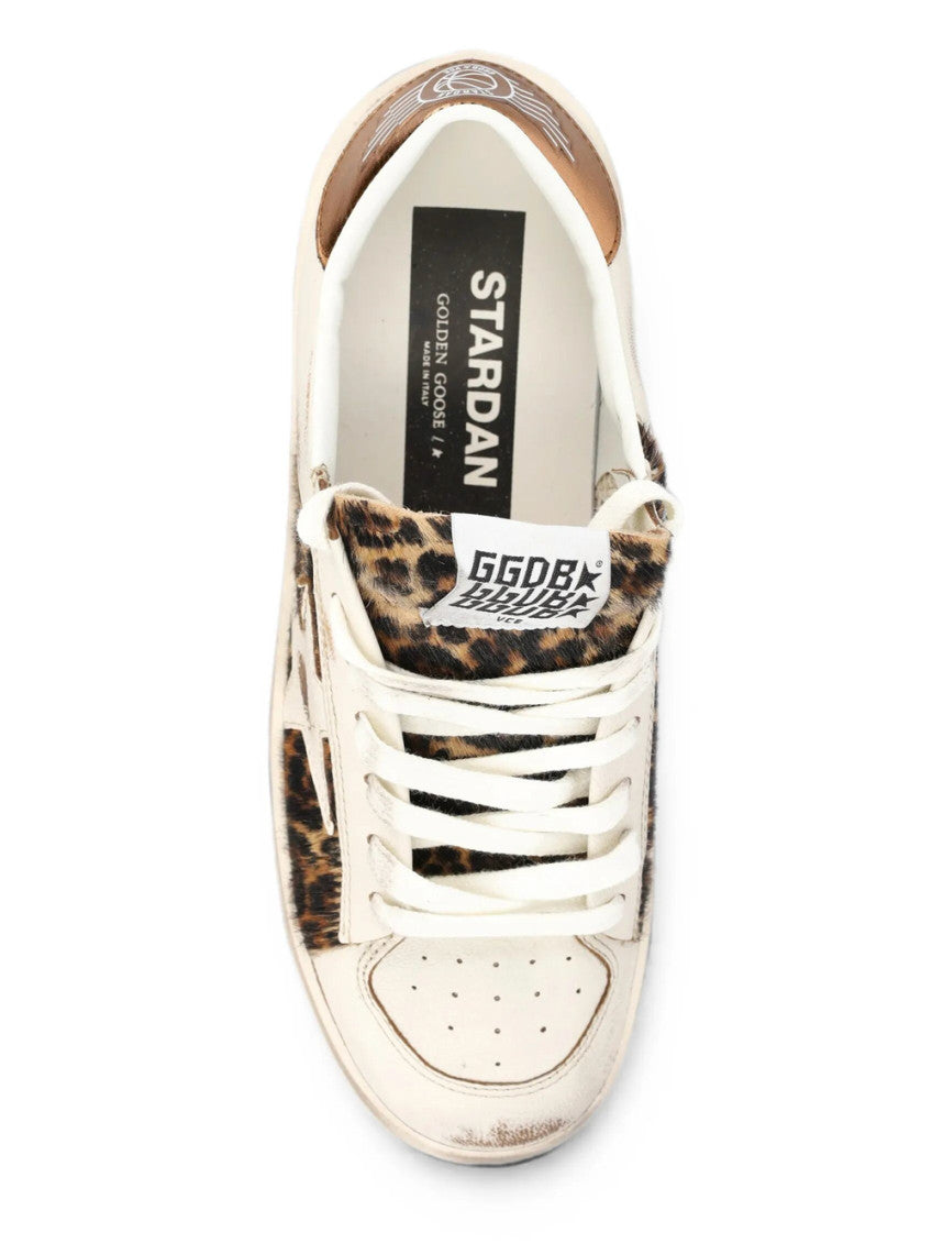 Beige Leather Star Sneakers 3