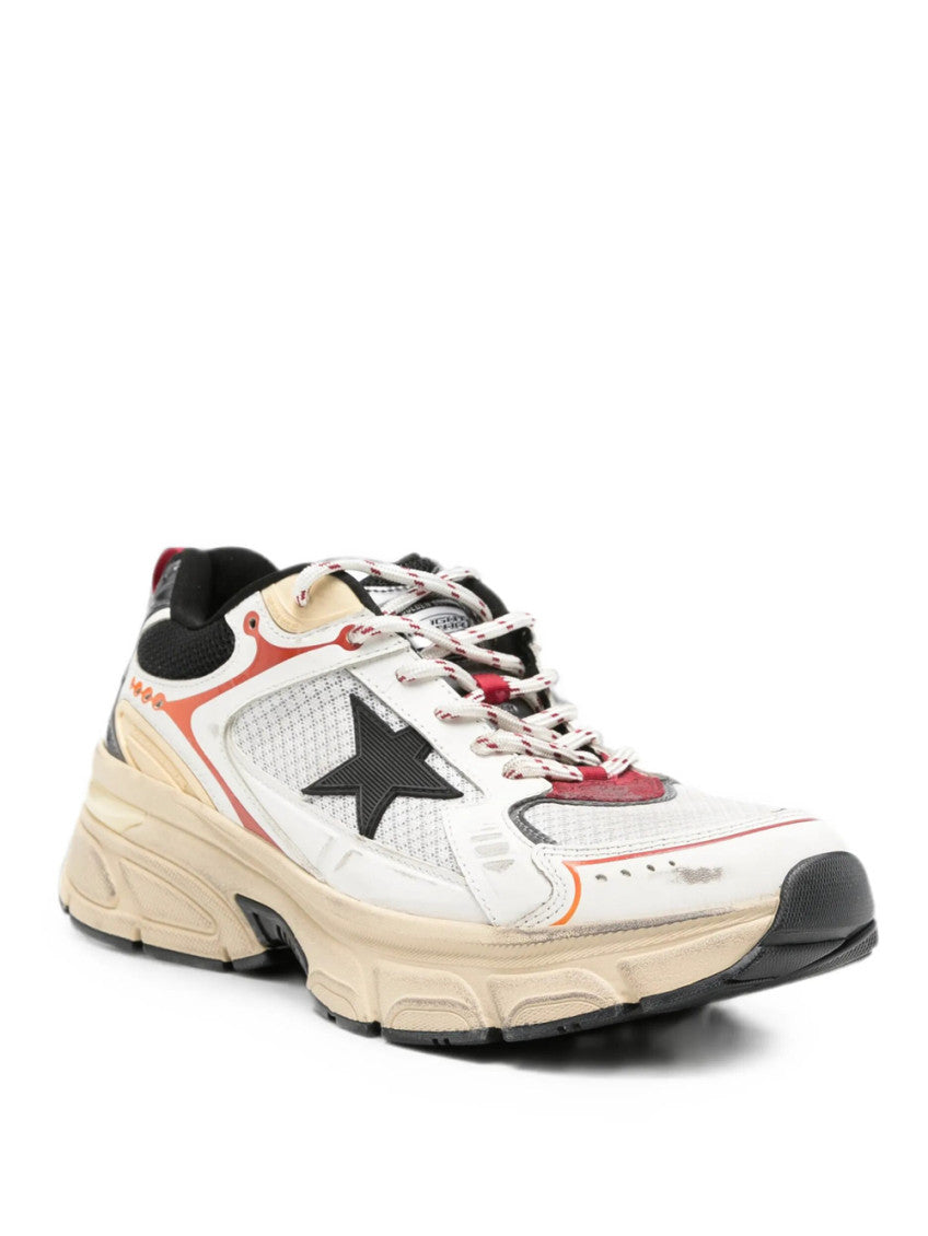 White Color-Block Sneakers 2