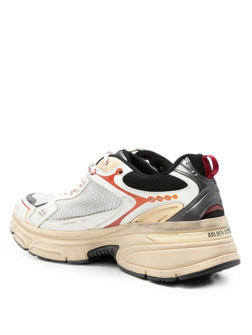 White Color-Block Sneakers 4