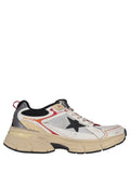 White Color Block Sneakers 1