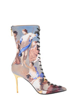 Multicolor Leather Printed Boots 1