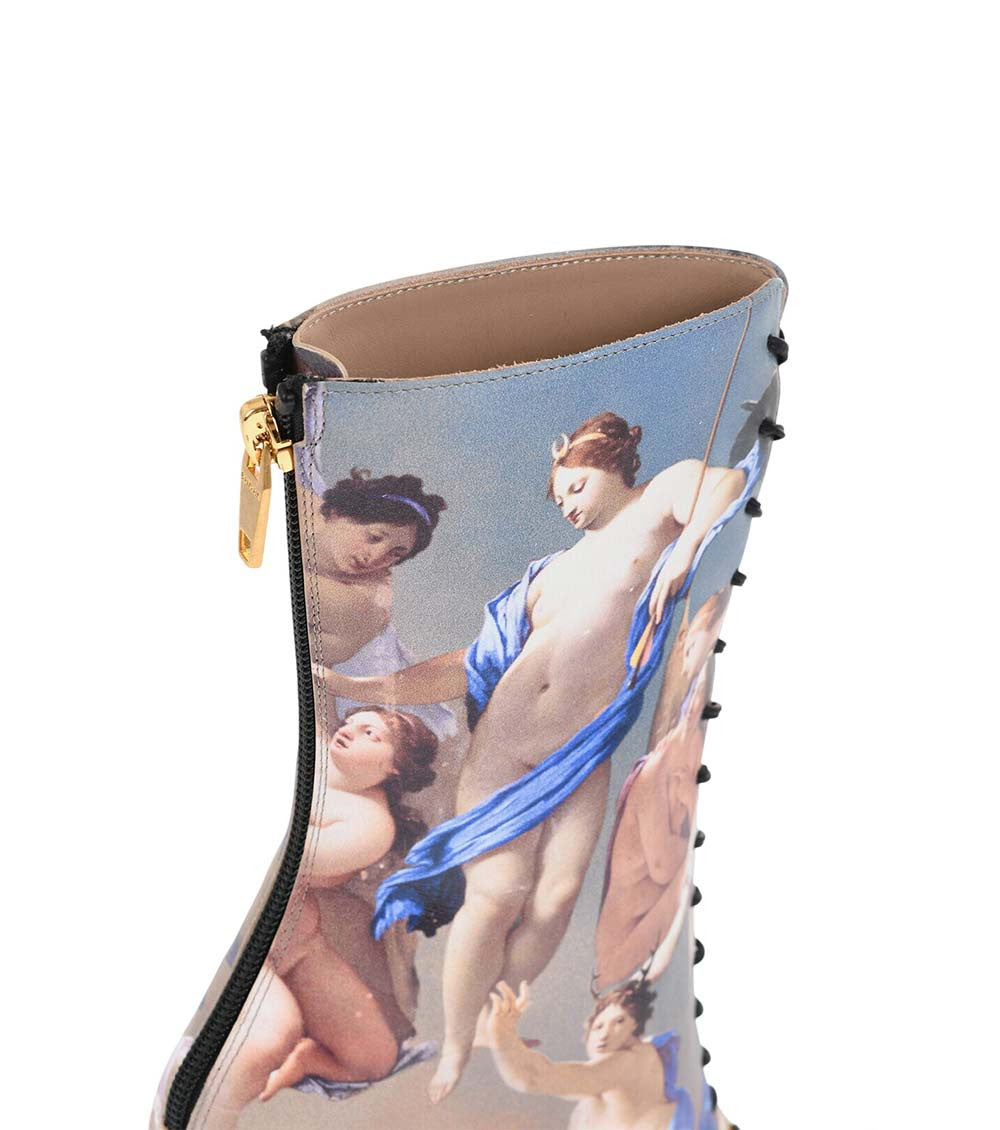 Multicolor Leather Printed Boots 3