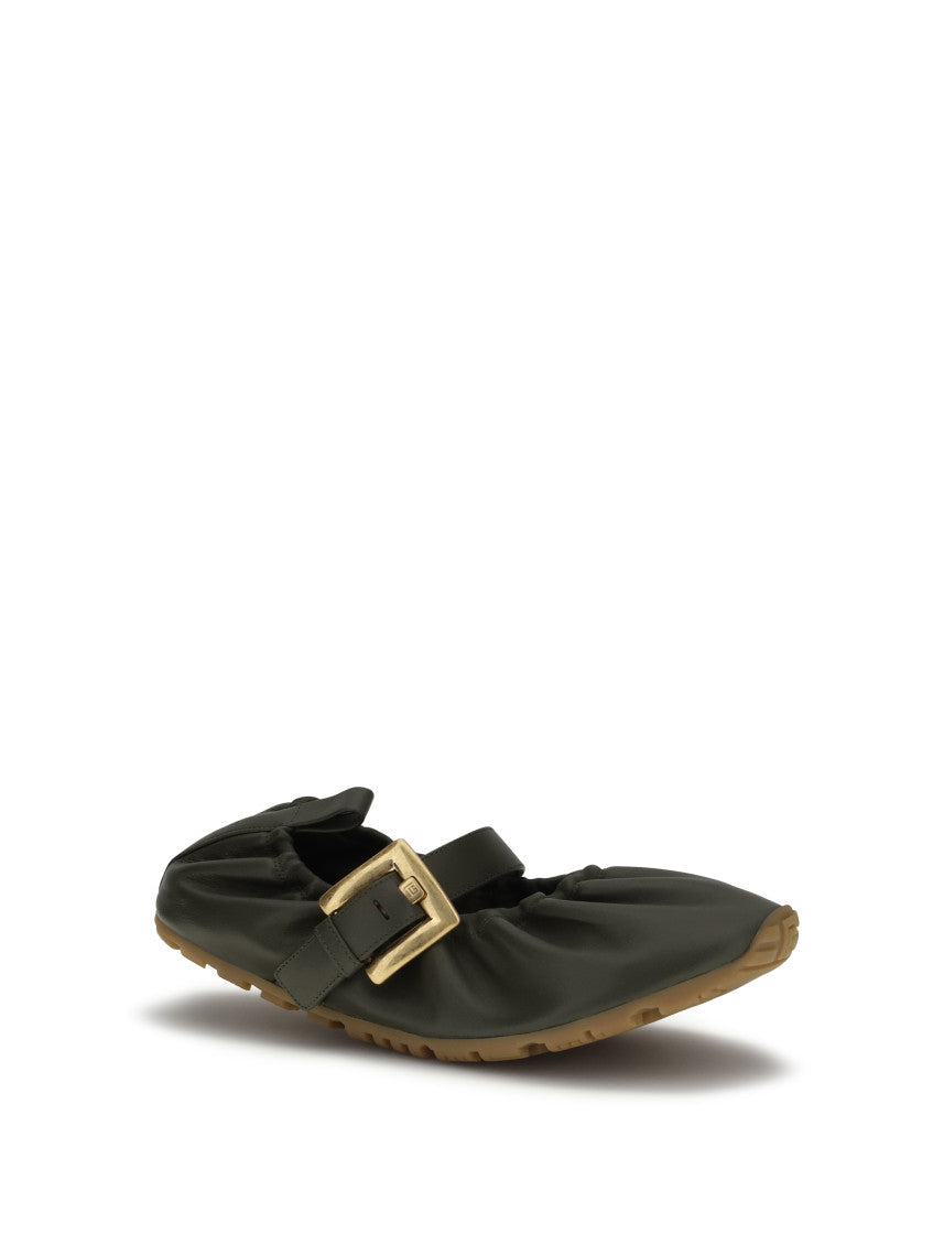 Green Buckle Ballet Flats 2