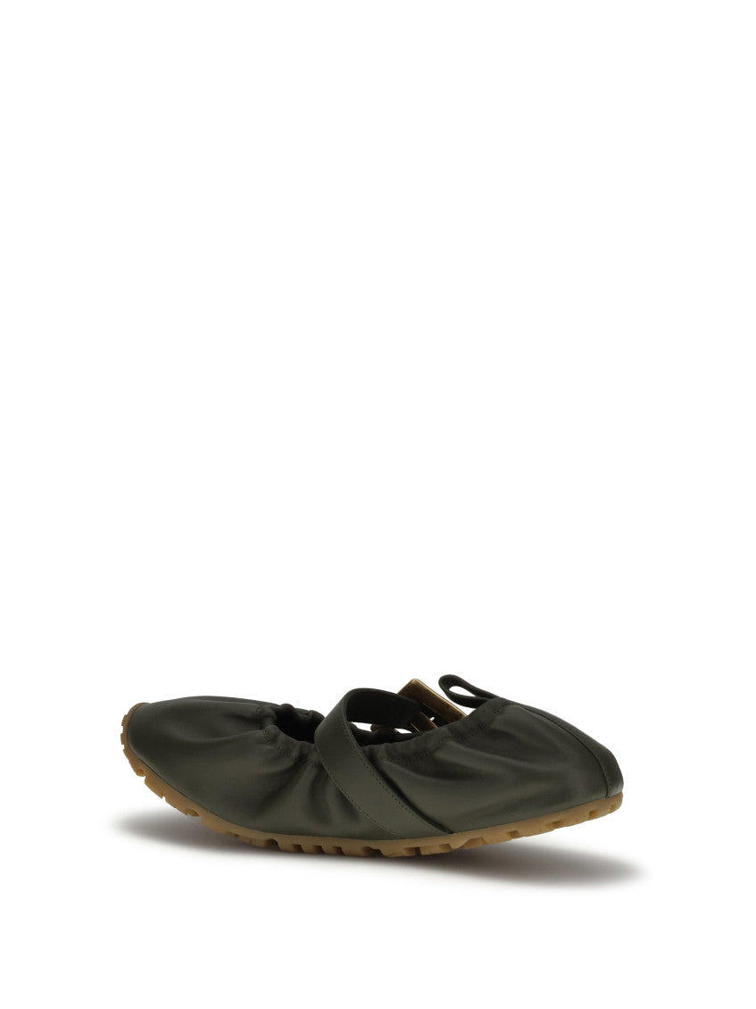 Green Buckle Ballet Flats 3