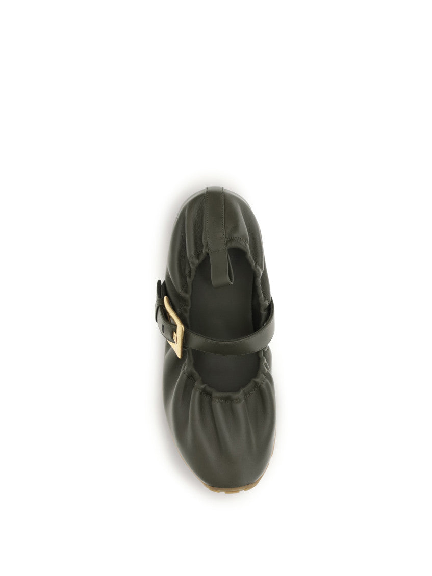 Green Buckle Ballet Flats 4