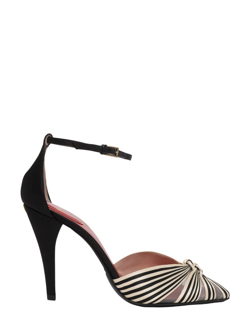 BlackWhite Stripes Pumps 1
