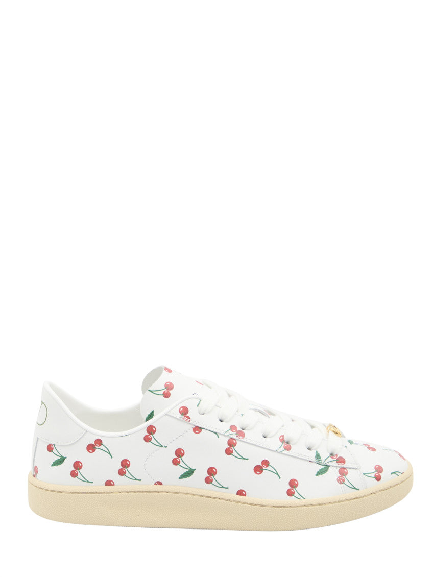White Printed Cherryfic Sneakers 1