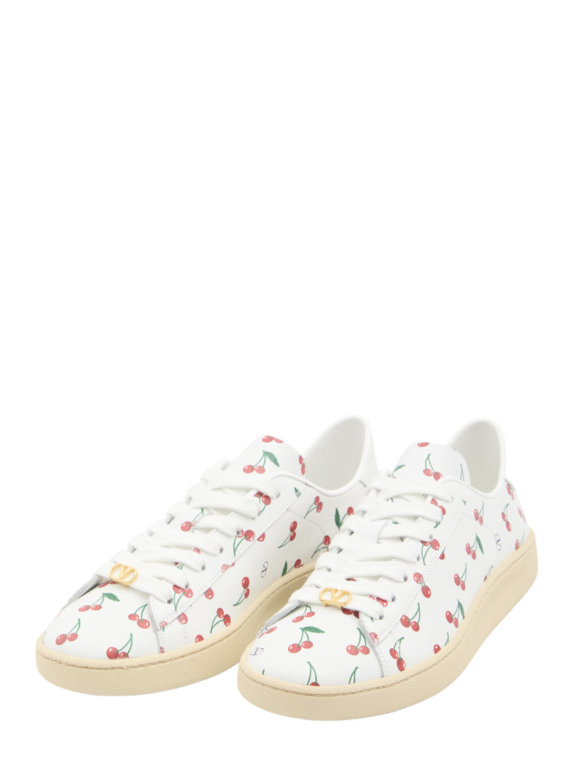 White Printed Cherryfic Sneakers 2