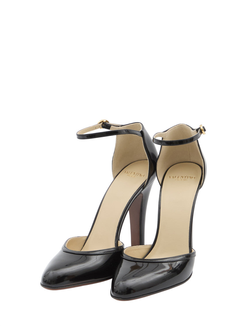 Black Ankle Strap Dolly Pumps 2