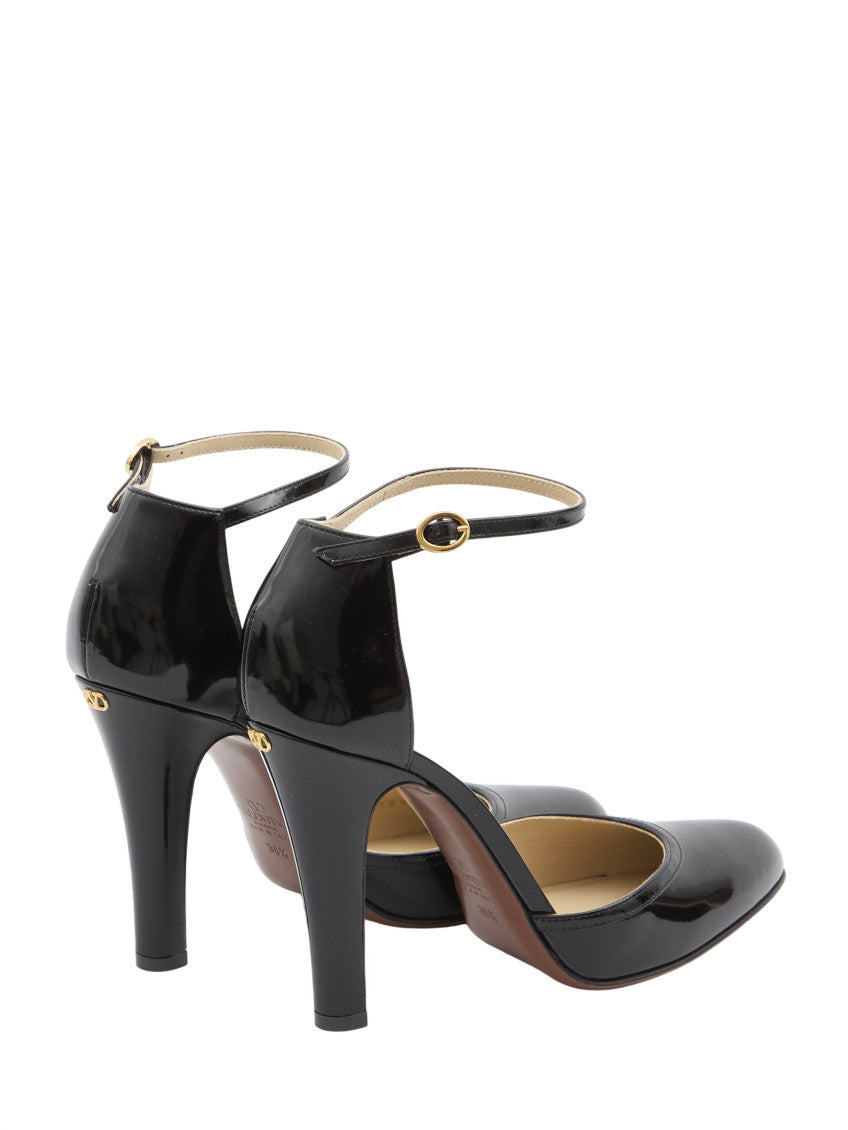 Black Ankle Strap Dolly Pumps 3