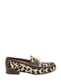 Leopard Print Logo Loafers 1