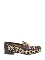 Leopard Print Logo Loafers 1