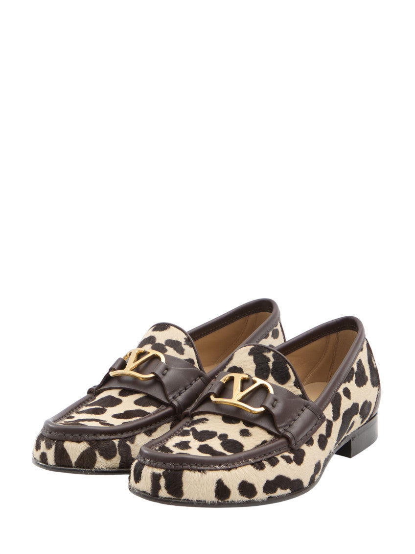 Leopard Print Logo Loafers 2
