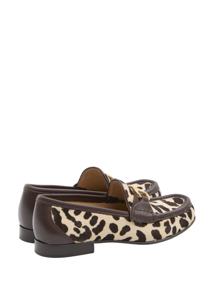 Leopard Print Logo Loafers 3