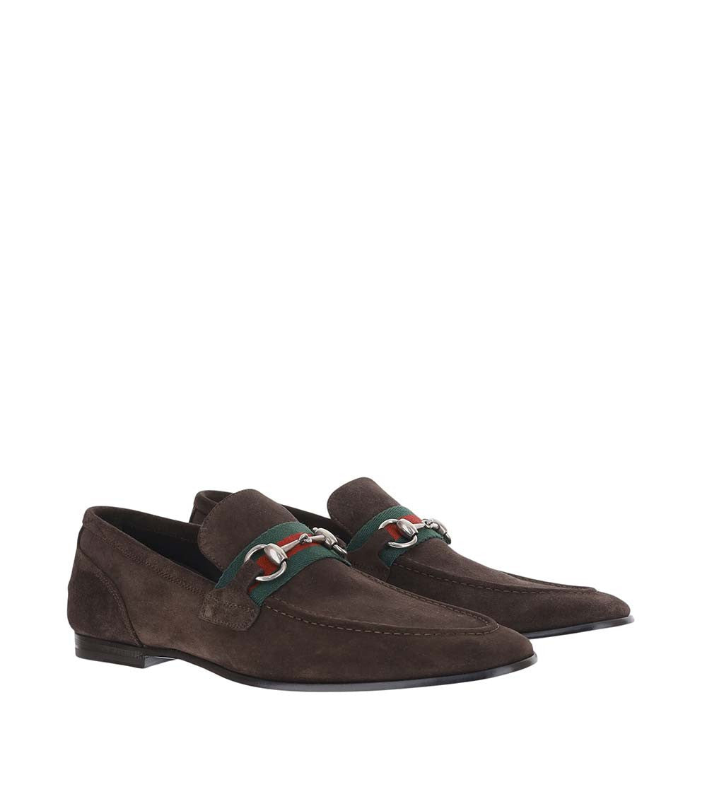 Dark Brown Stripes Web Loafers 3