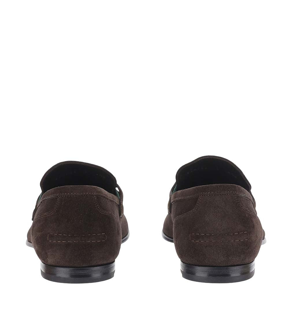 Dark Brown Stripes Web Loafers 4