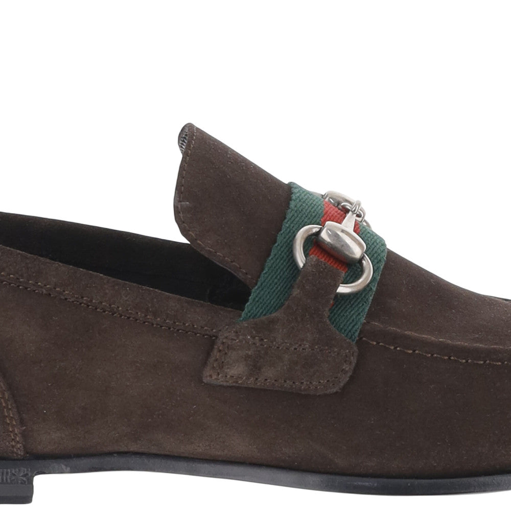 Dark Brown Stripes Web Loafers 5