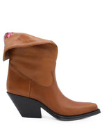 Brown Embroidered Azelan Boots 1