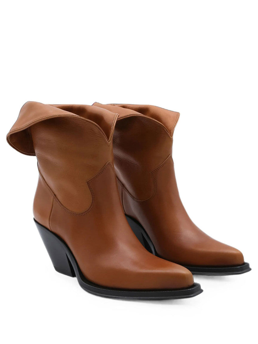 Brown Embroidered Azelan Boots 2