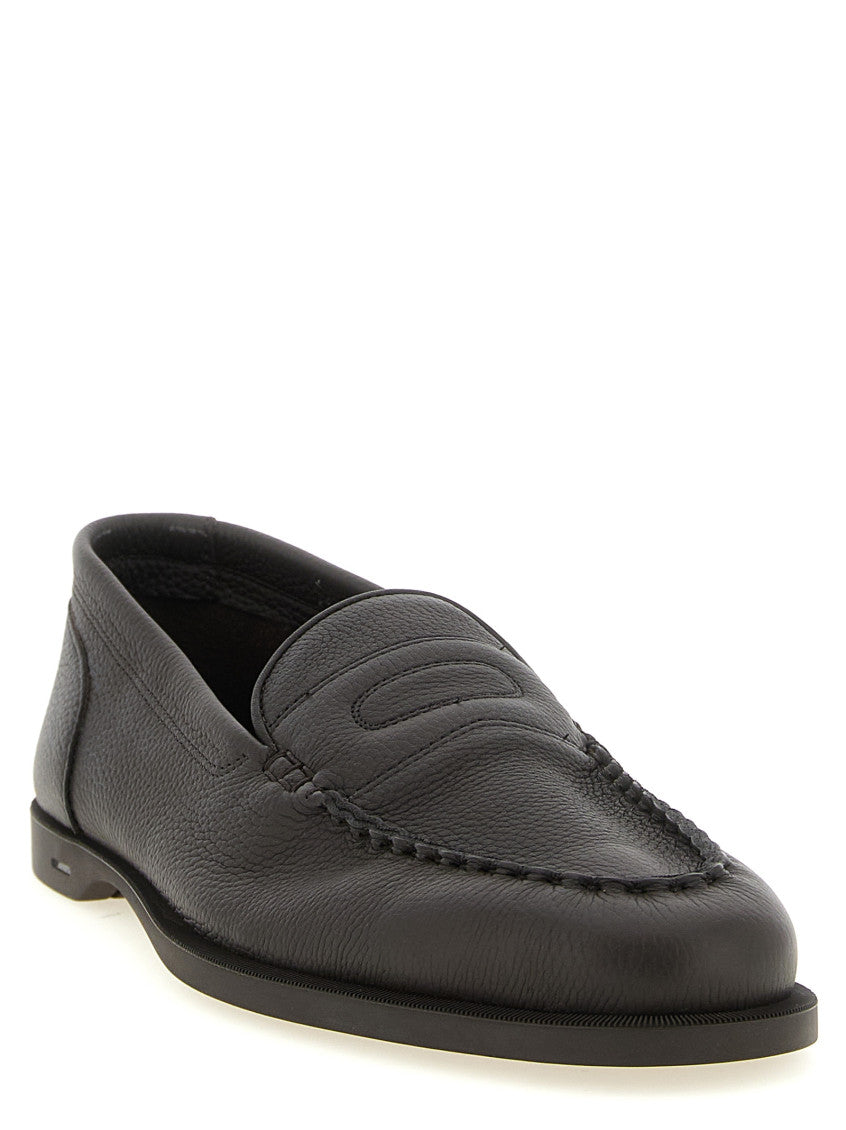 Brown Textured Pace Loafers 2