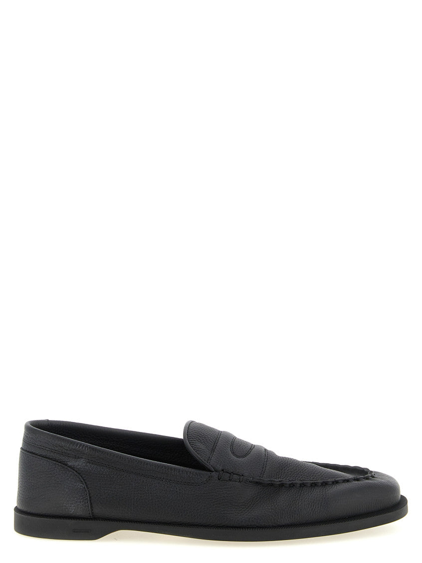 Black Textured Pace  Loafers 1