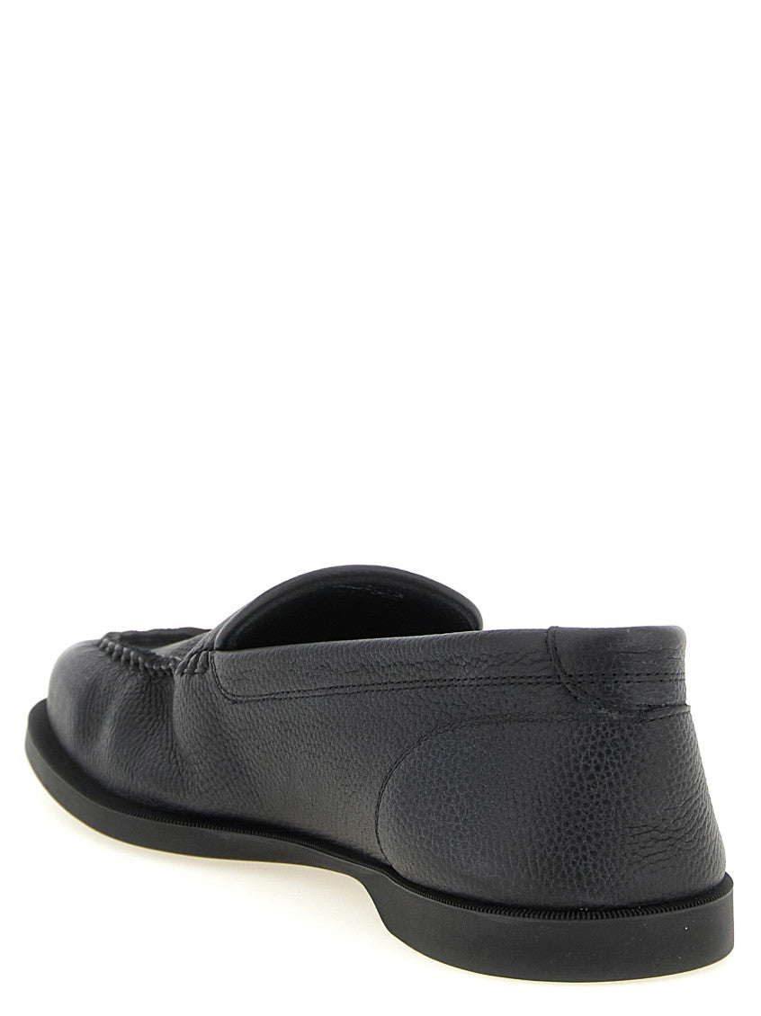 Black Textured Pace  Loafers 3