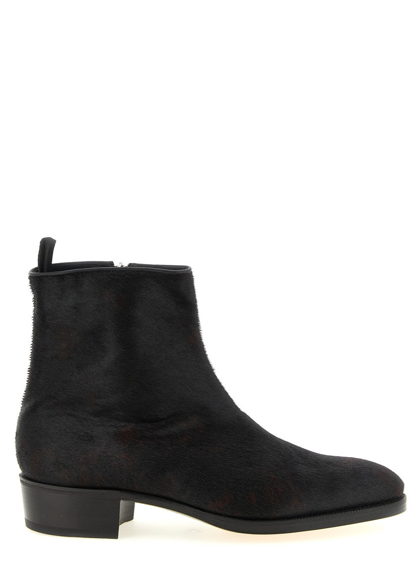 Black Textured Freddi Boots 1