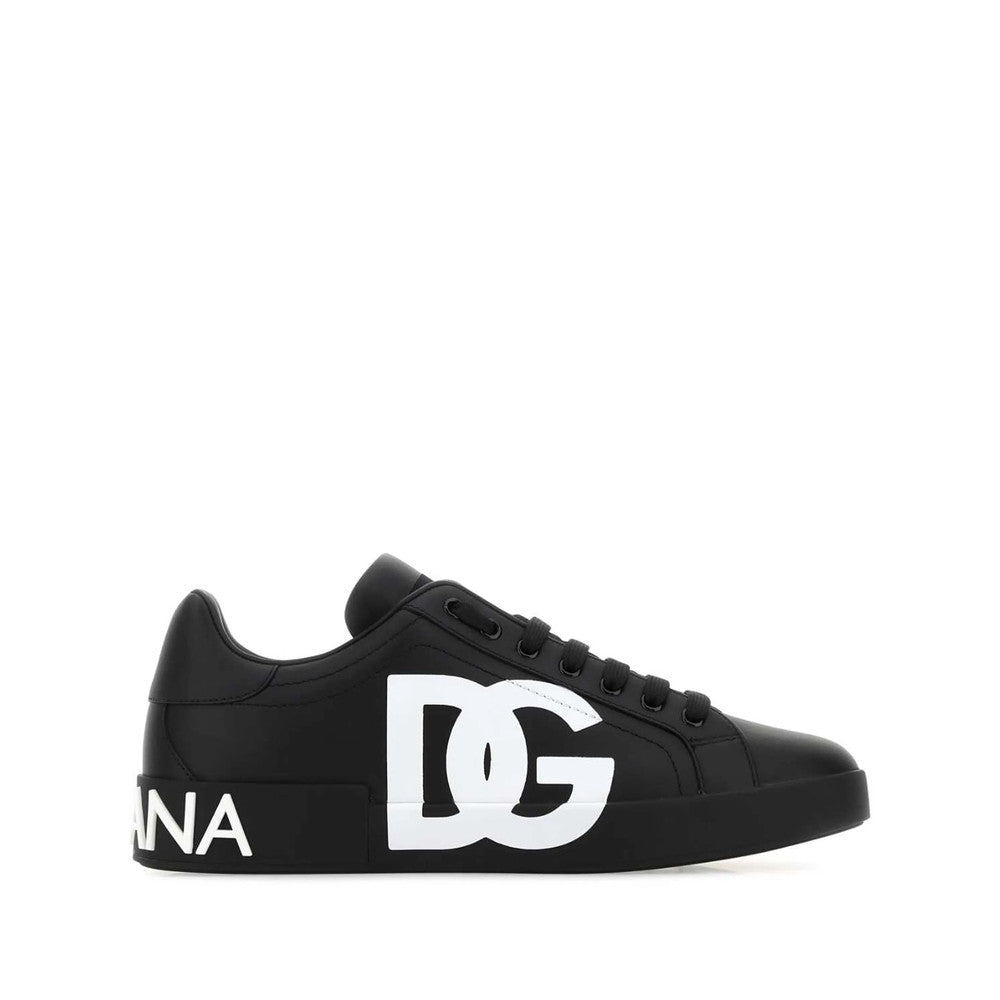 Black Logo Portofino Sneakers 1