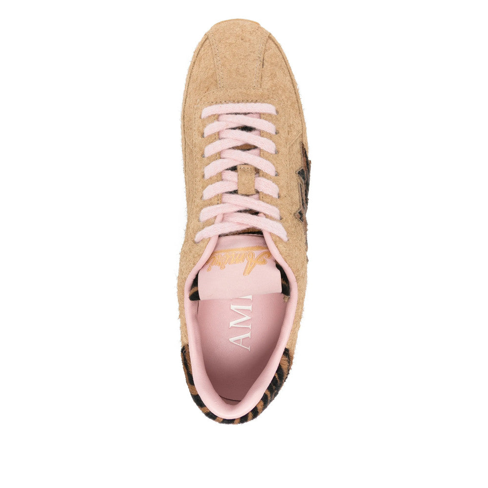 Beige Animal Print Star Sneakers 4