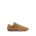 Brown Perforated Low-Top Sneakers 1
