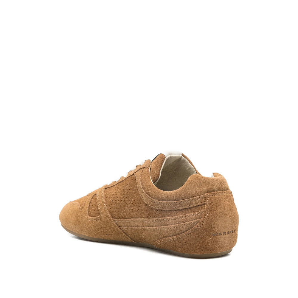 Brown Perforated Low-Top Sneakers 3