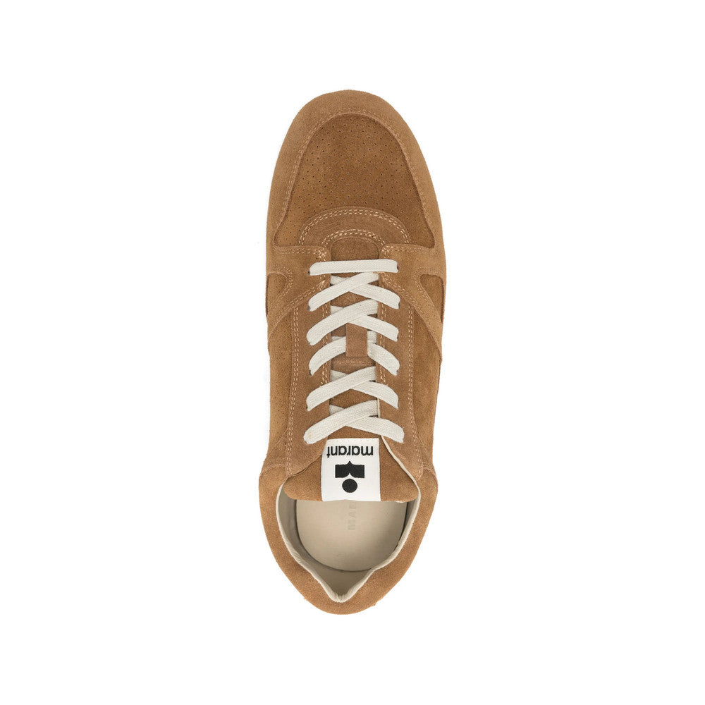 Brown Perforated Low-Top Sneakers 4