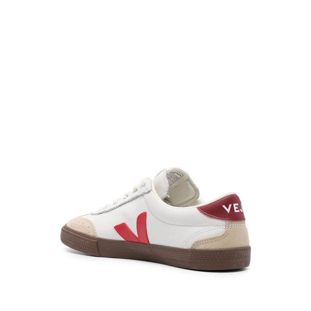 White Color Block Volley Sneakers 4