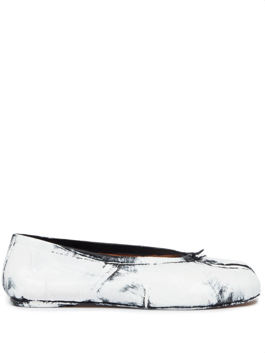 White Leather Ballet Flats 1