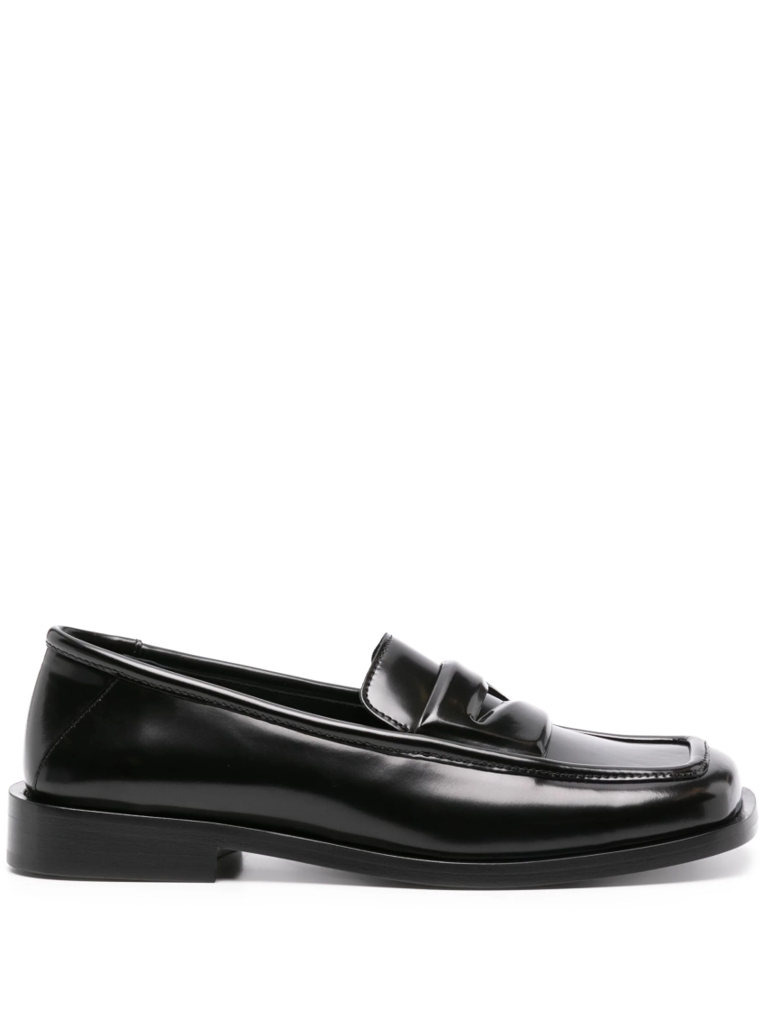 Black Amanda Leather Loafers 1