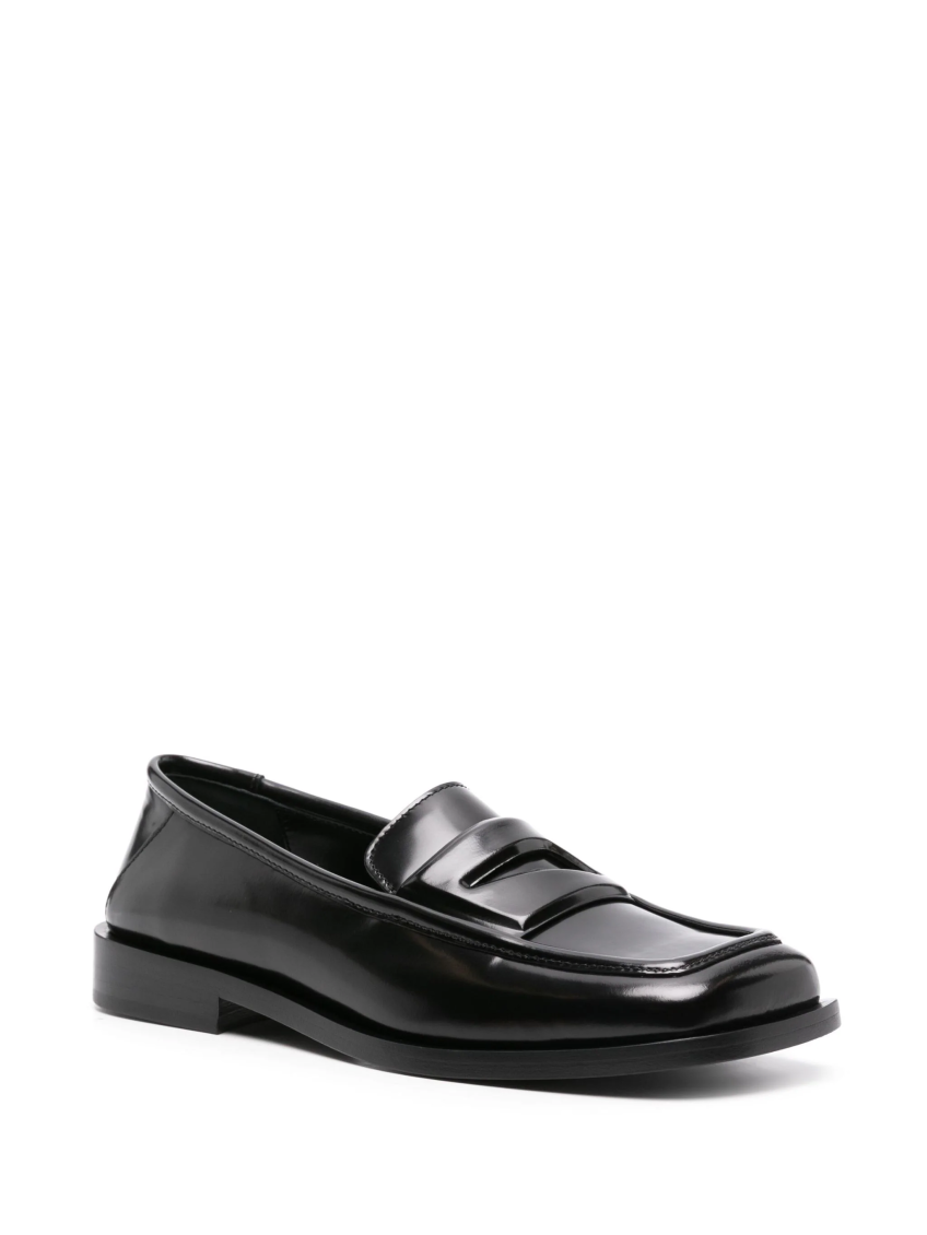Black Amanda Leather Loafers 2