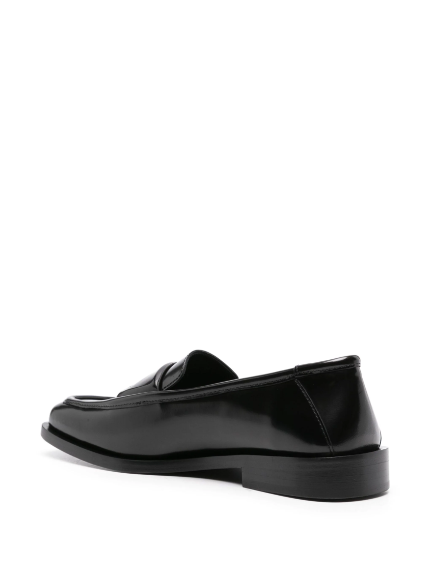 Black Amanda Leather Loafers 3