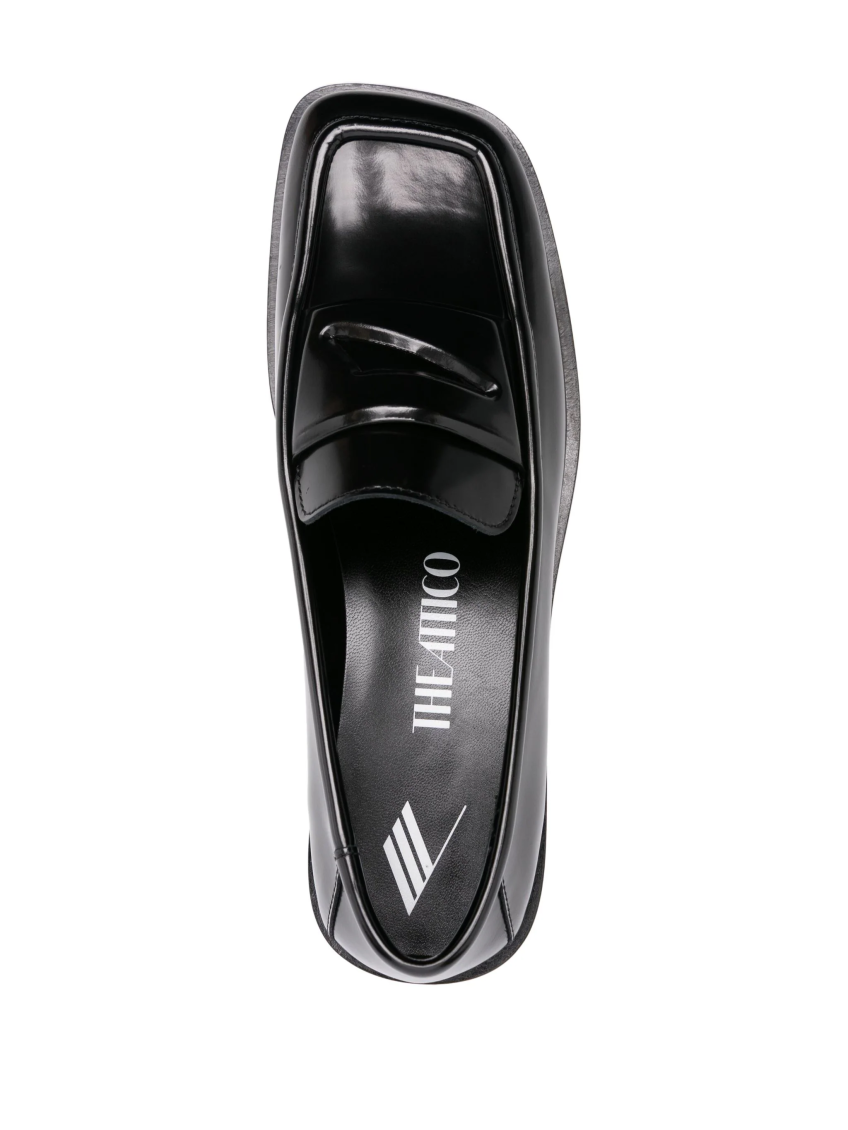 Black Amanda Leather Loafers 4