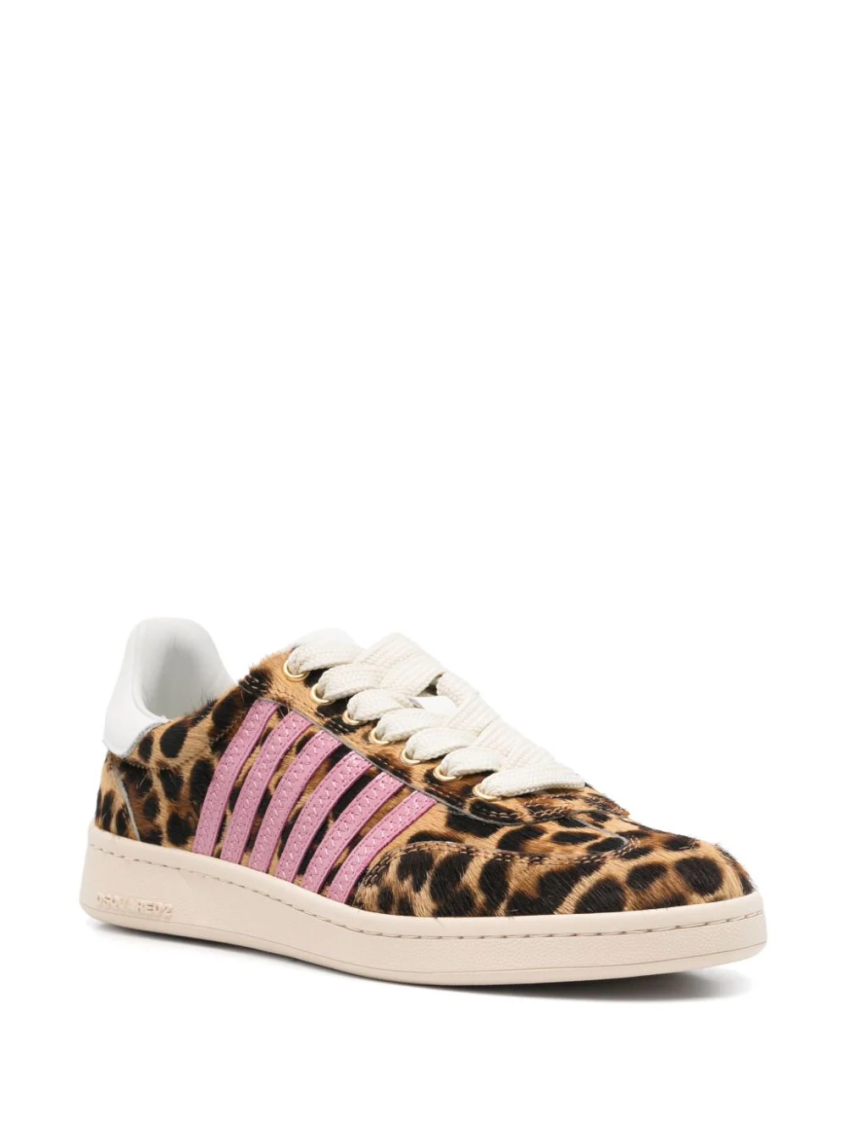 Leopard Print Lace Up Sneakers 2