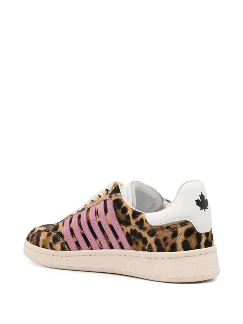 Leopard Print Lace Up Sneakers 3