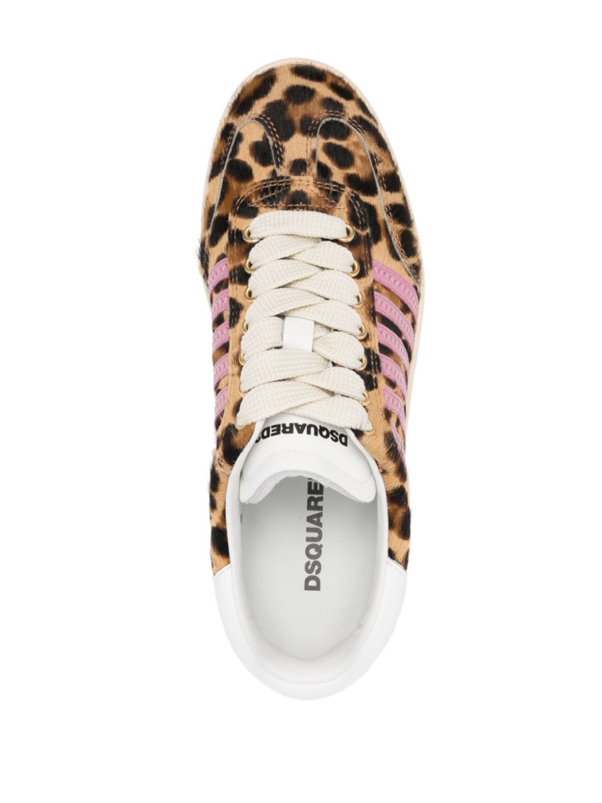 Leopard Print Lace Up Sneakers 4
