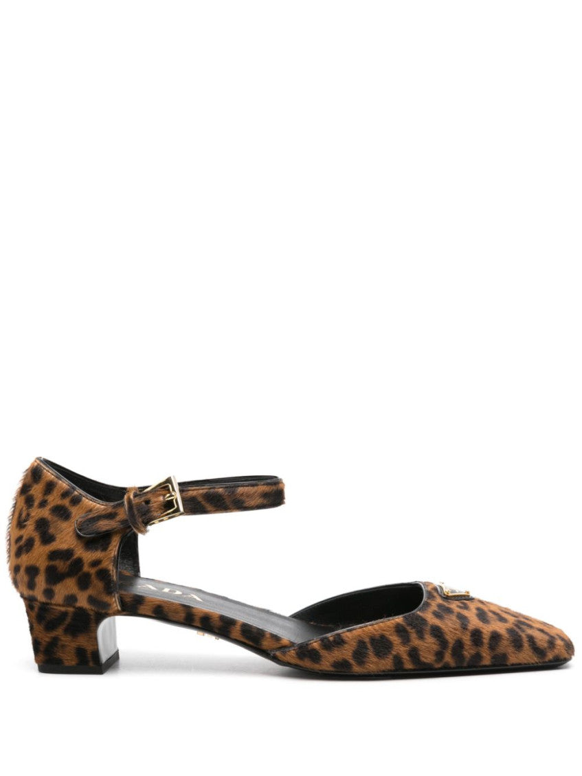 Leopard Print Ankle Strap Sandals 1