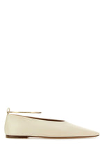 Ivory Leather Ballet Flats 1