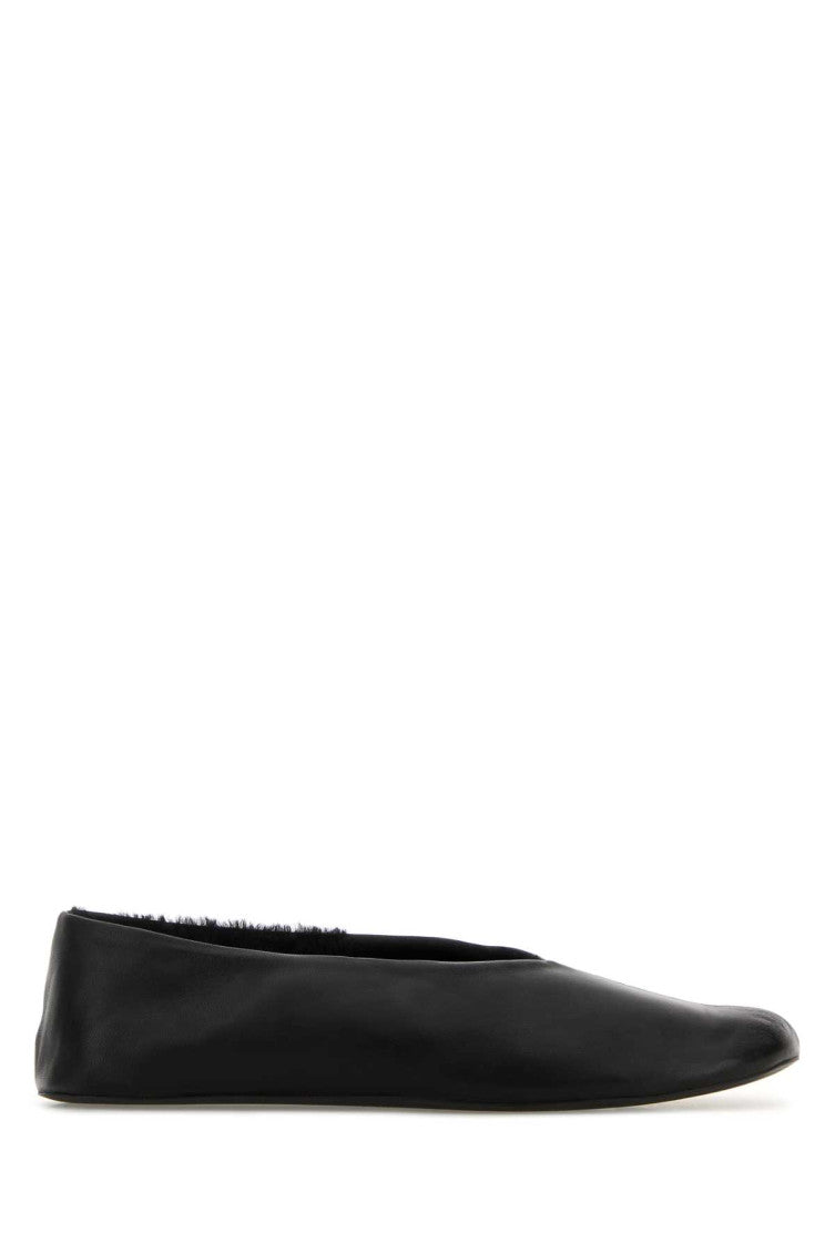 Black Leather Ballet Flats 1